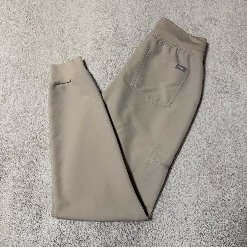 FIGS High Waisted 2.0 Bone Color Zamora Jogger Scrubs, S/T